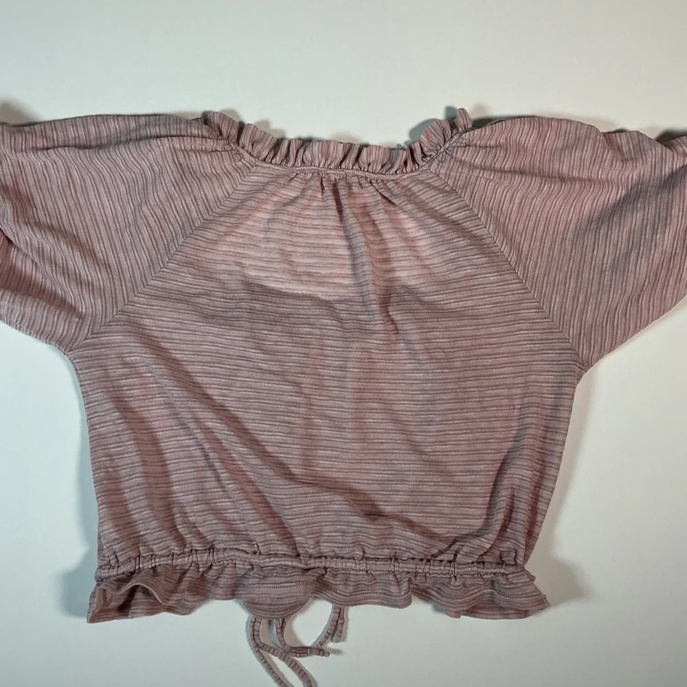Free People We The Free Dorothy Striped Crop Top Pink White Size S